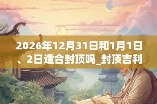 2026年12月31日和1月1日、2日适合封顶吗_封顶吉利吗