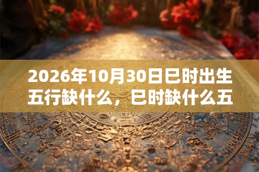 2026年10月30日巳时出生五行缺什么，巳时缺什么五行