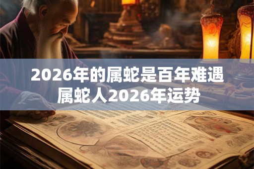 2026年的属蛇是百年难遇 属蛇人2026年运势