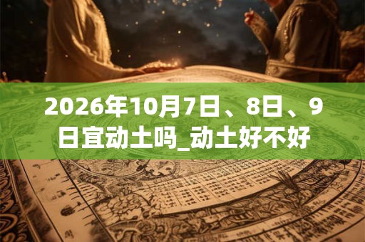 2026年10月7日、8日、9日宜动土吗_动土好不好