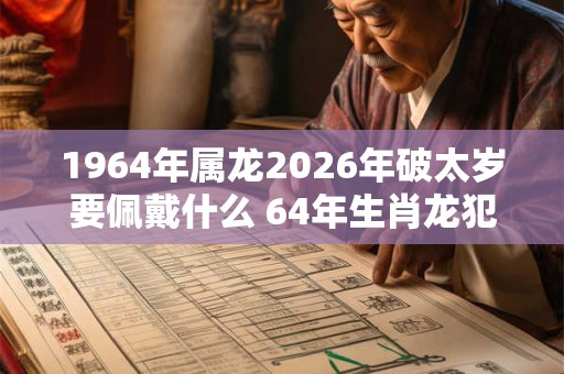 1964年属龙2026年破太岁要佩戴什么 64年生肖龙犯太岁怎么化解