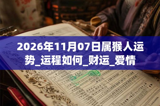 2026年11月07日属猴人运势_运程如何_财运_爱情