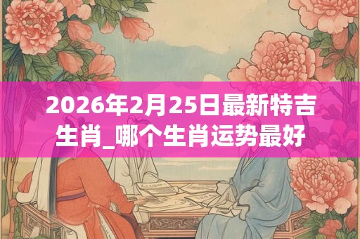 2026年2月25日最新特吉生肖_哪个生肖运势最好