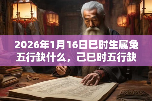 2026年1月16日巳时生属兔五行缺什么，己巳时五行缺什么
