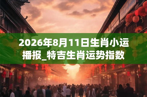 2026年8月11日生肖小运播报_特吉生肖运势指数