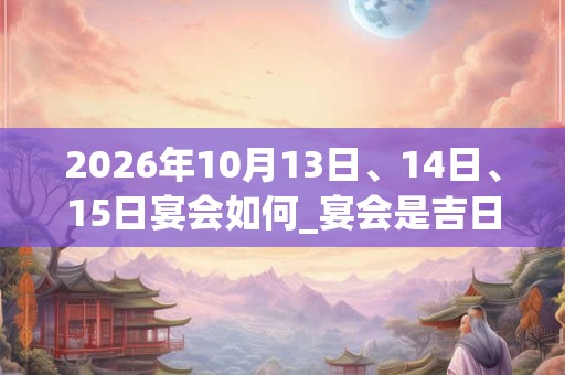 2026年10月13日、14日、15日宴会如何_宴会是吉日吗