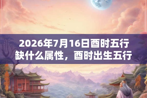 2026年7月16日酉时五行缺什么属性，酉时出生五行缺什么