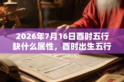 2026年7月16日酉时五行缺什么属性，酉时出生五行缺什么