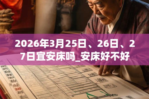 2026年3月25日、26日、27日宜安床吗_安床好不好