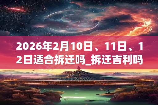 2026年2月10日、11日、12日适合拆迁吗_拆迁吉利吗