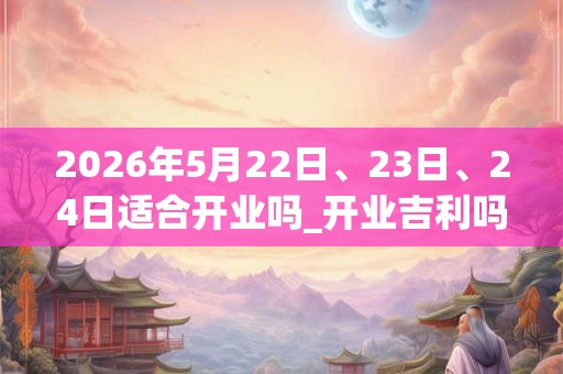 2026年5月22日、23日、24日适合开业吗_开业吉利吗