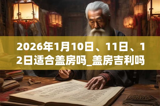 2026年1月10日、11日、12日适合盖房吗_盖房吉利吗