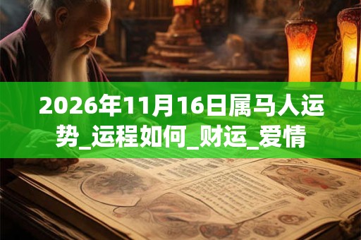 2026年11月16日属马人运势_运程如何_财运_爱情