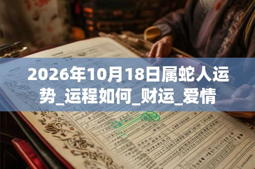 2026年10月18日属蛇人运势_运程如何_财运_爱情