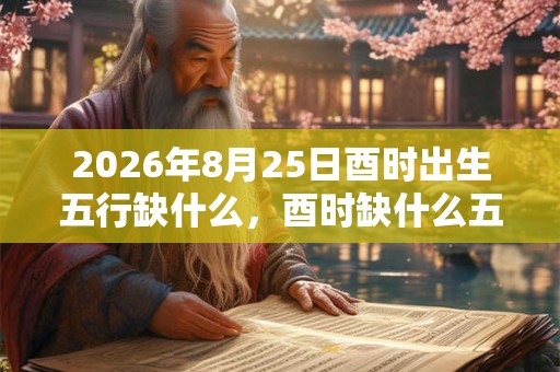 2026年8月25日酉时出生五行缺什么，酉时缺什么五行