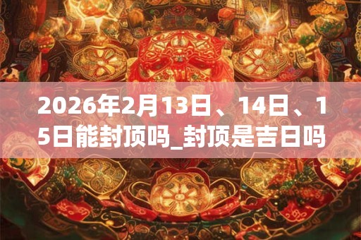 2026年2月13日、14日、15日能封顶吗_封顶是吉日吗
