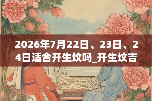 2026年7月22日、23日、24日适合开生坟吗_开生坟吉利吗