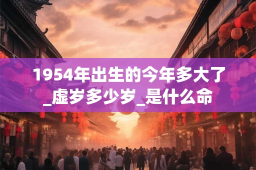 1954年出生的今年多大了_虚岁多少岁_是什么命