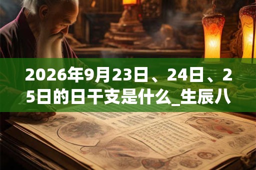 2026年9月23日、24日、25日的日干支是什么_生辰八字