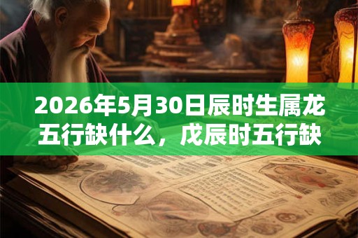 2026年5月30日辰时生属龙五行缺什么，戊辰时五行缺什么