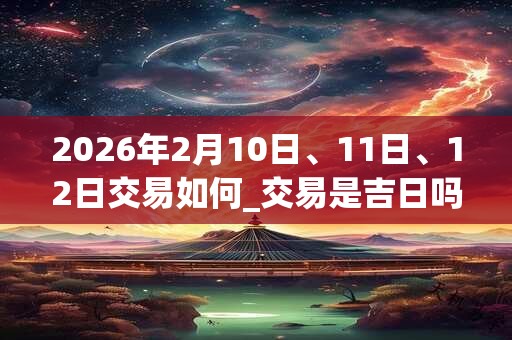 2026年2月10日、11日、12日交易如何_交易是吉日吗 2026年2月10日、11日、12日交易如何_交易是吉日吗