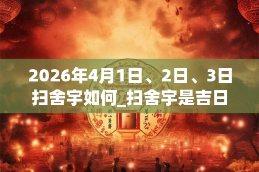 2026年4月1日、2日、3日扫舍宇如何_扫舍宇是吉日吗
