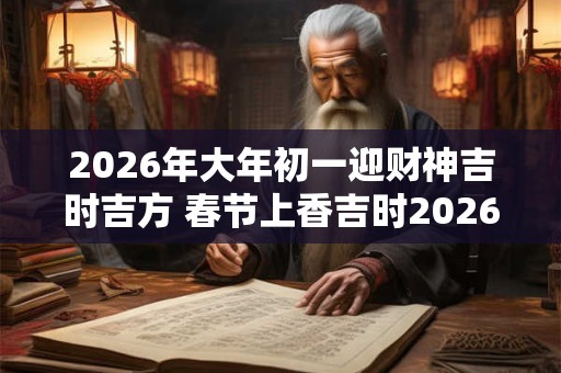 2026年大年初一迎财神吉时吉方 春节上香吉时2026
