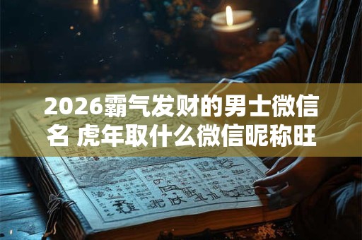 2026霸气发财的男士微信名 虎年取什么微信昵称旺财