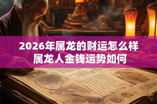 2026年属龙的财运怎么样 属龙人金钱运势如何