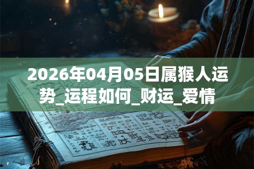 2026年04月05日属猴人运势_运程如何_财运_爱情 2026年04月05日属猴人运势_运程如何_财运_爱情