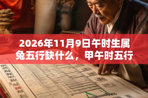 2026年11月9日午时生属兔五行缺什么，甲午时五行缺什么