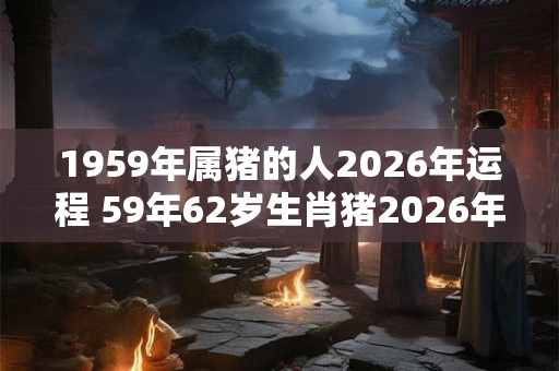 1959年属猪的人2026年运程 59年62岁生肖猪2026年运势
