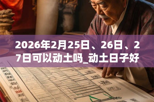 2026年2月25日、26日、27日可以动土吗_动土日子好吗