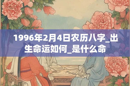 1996年2月4日农历八字_出生命运如何_是什么命