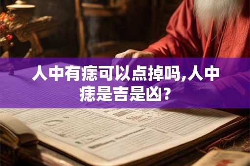 人中有痣可以点掉吗,人中痣是吉是凶？