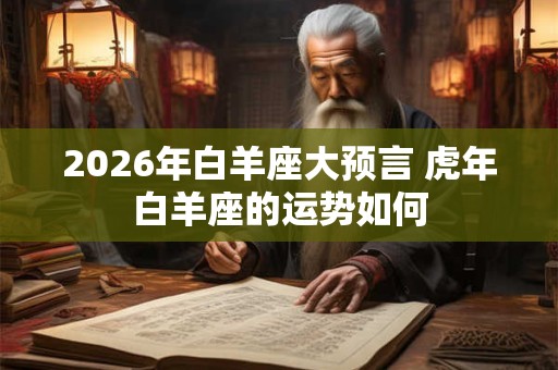 2026年白羊座大预言 虎年白羊座的运势如何