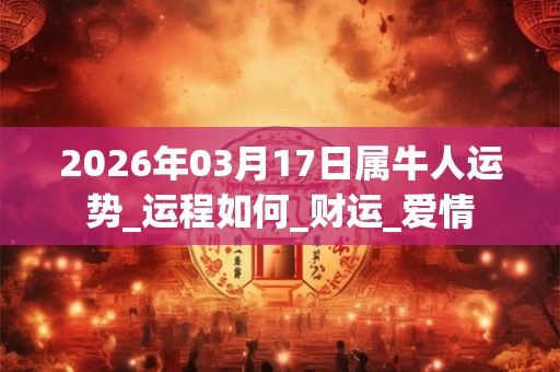 2026年03月17日属牛人运势_运程如何_财运_爱情