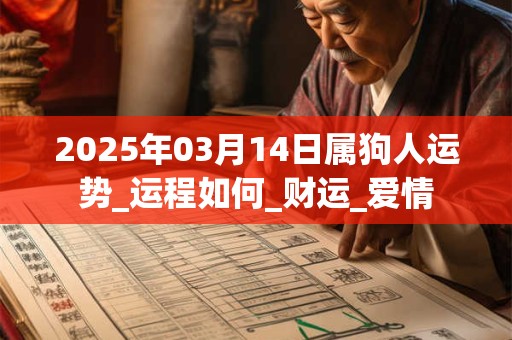 2025年03月14日属狗人运势_运程如何_财运_爱情