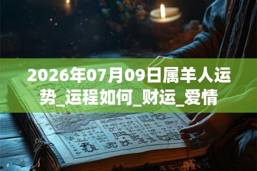 2026年07月09日属羊人运势_运程如何_财运_爱情 2026年07月09日属羊人运势_运程如何_财运_爱情