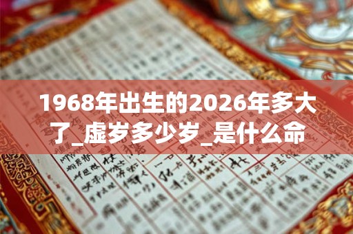 1968年出生的2026年多大了_虚岁多少岁_是什么命