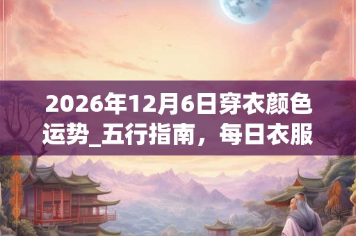 2026年12月6日穿衣颜色运势_五行指南，每日衣服颜色幸运色