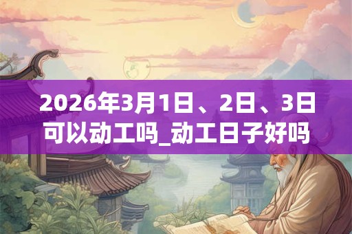2026年3月1日、2日、3日可以动工吗_动工日子好吗