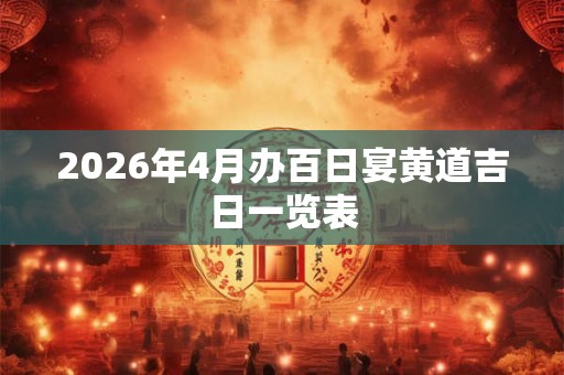 2026年4月办百日宴黄道吉日一览表