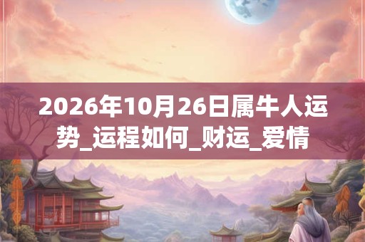 2026年10月26日属牛人运势_运程如何_财运_爱情