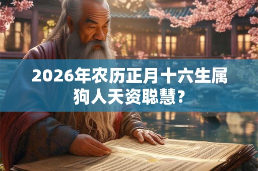 2026年农历正月十六生属狗人天资聪慧？