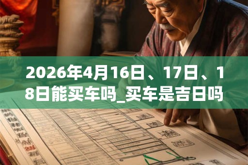 2026年4月16日、17日、18日能买车吗_买车是吉日吗