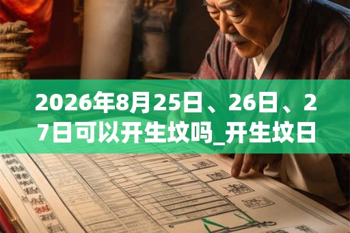 2026年8月25日、26日、27日可以开生坟吗_开生坟日子好吗
