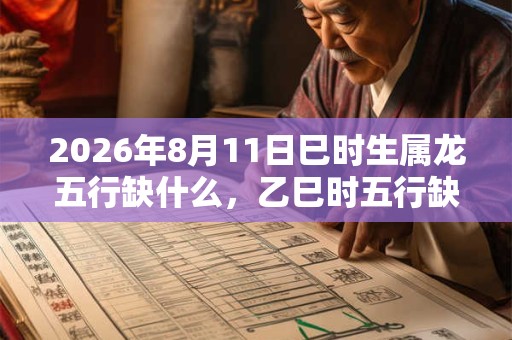 2026年8月11日巳时生属龙五行缺什么，乙巳时五行缺什么