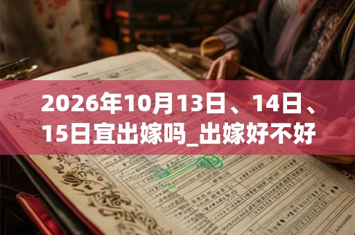 2026年10月13日、14日、15日宜出嫁吗_出嫁好不好