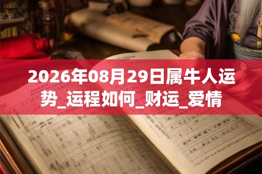 2026年08月29日属牛人运势_运程如何_财运_爱情